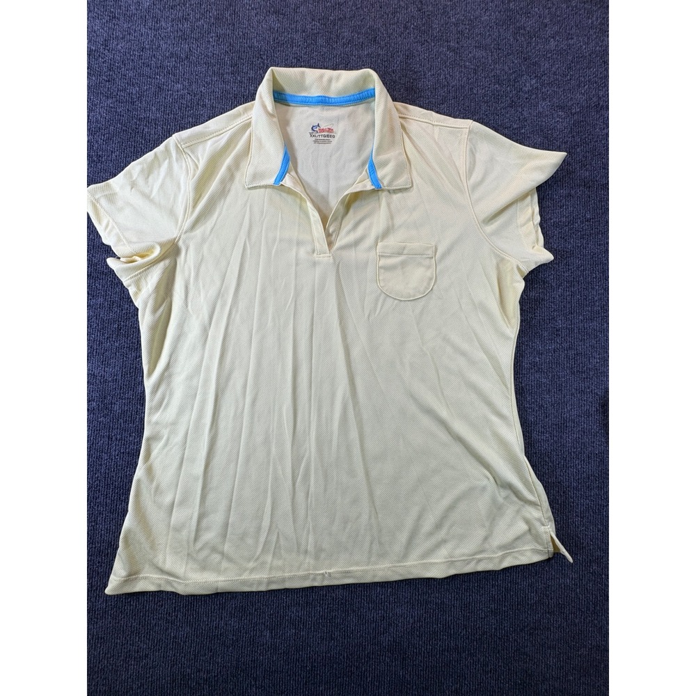 World Wide Sportsman Womens XXL Yellow Performance Mesh Short Sleeve Polo Shirt